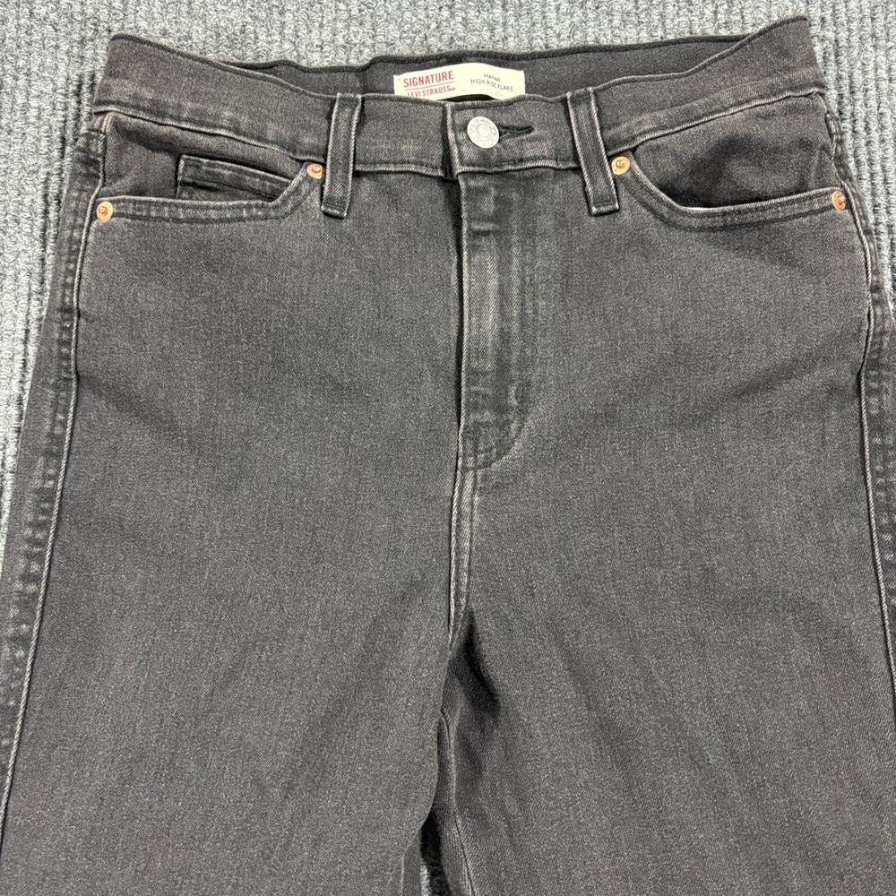 Signature by Levi Strauss Flare Jeans Women Size 2 Black Heritage High Rise